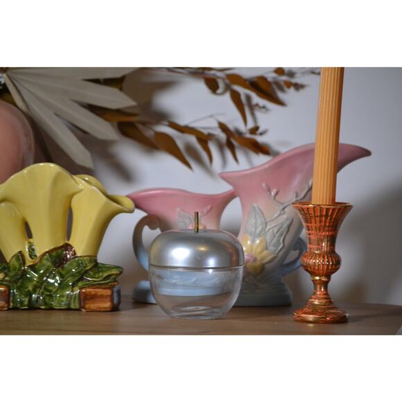 Apple rare Vintage Kensington Cortland Jam Jar Lurelle Guild Glass Brass c1938 - Picture 3 of 10